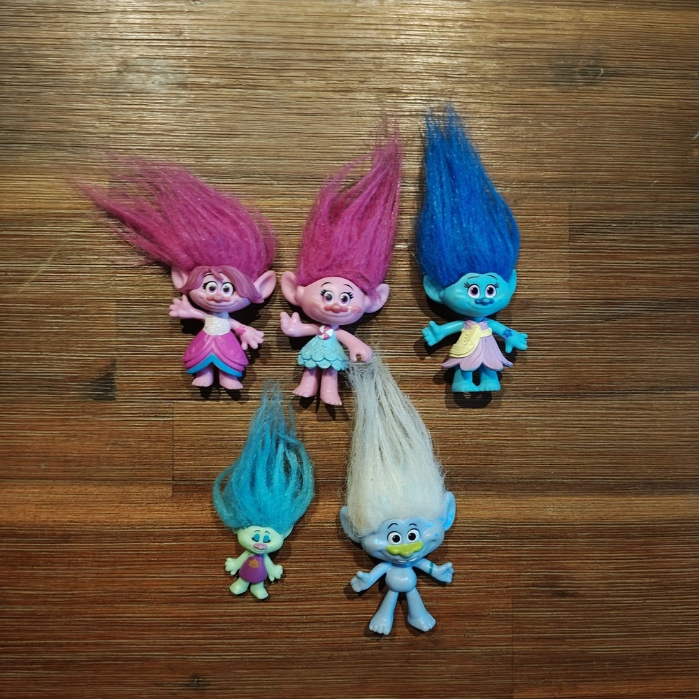 Dreamworks Trolls Mini Doll Figures Assorted Lot Of‎ 5